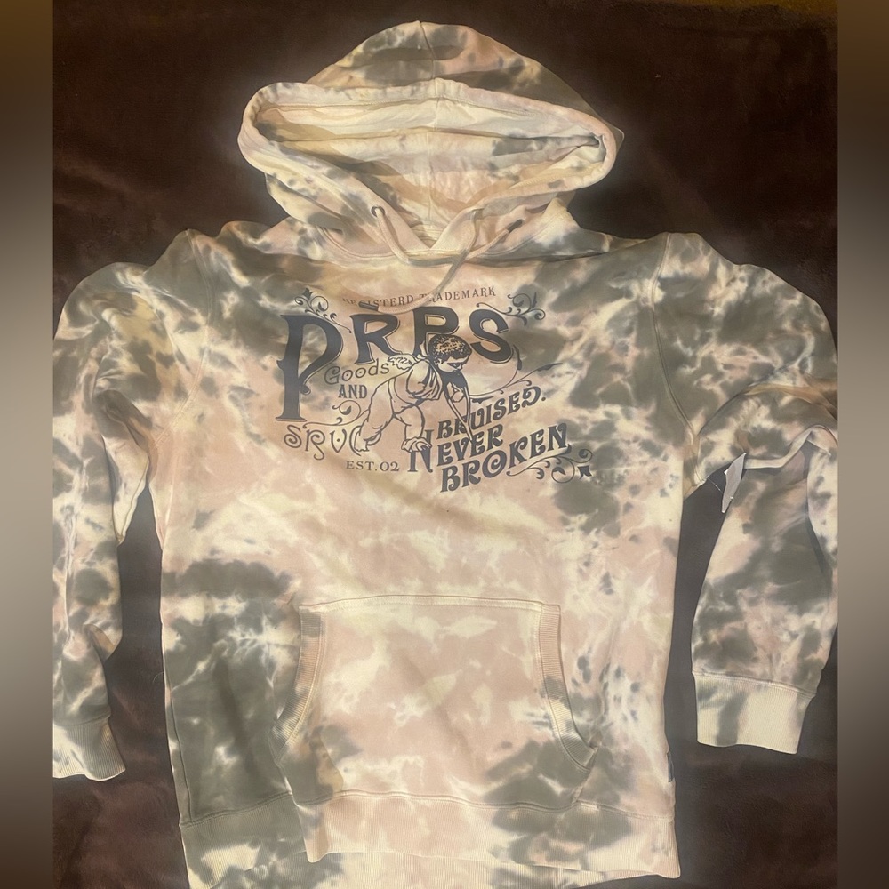 XL and M PRPS Goods and Co. tie dye hoodie